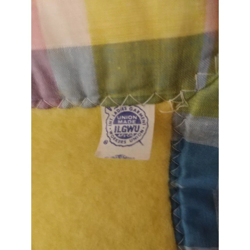 Quiltex Vintage Yellow Acrylic Baby Blanket Plaid Trim 36x49” (Bonus Dog Flawed)